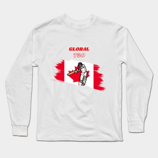 Global T20 Canada with Canada Flag Long Sleeve T-Shirt